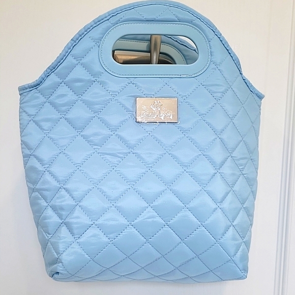 NWOT NANETTE LEPORE quilted light blue insulated lunch tote - Picture 9 of 9